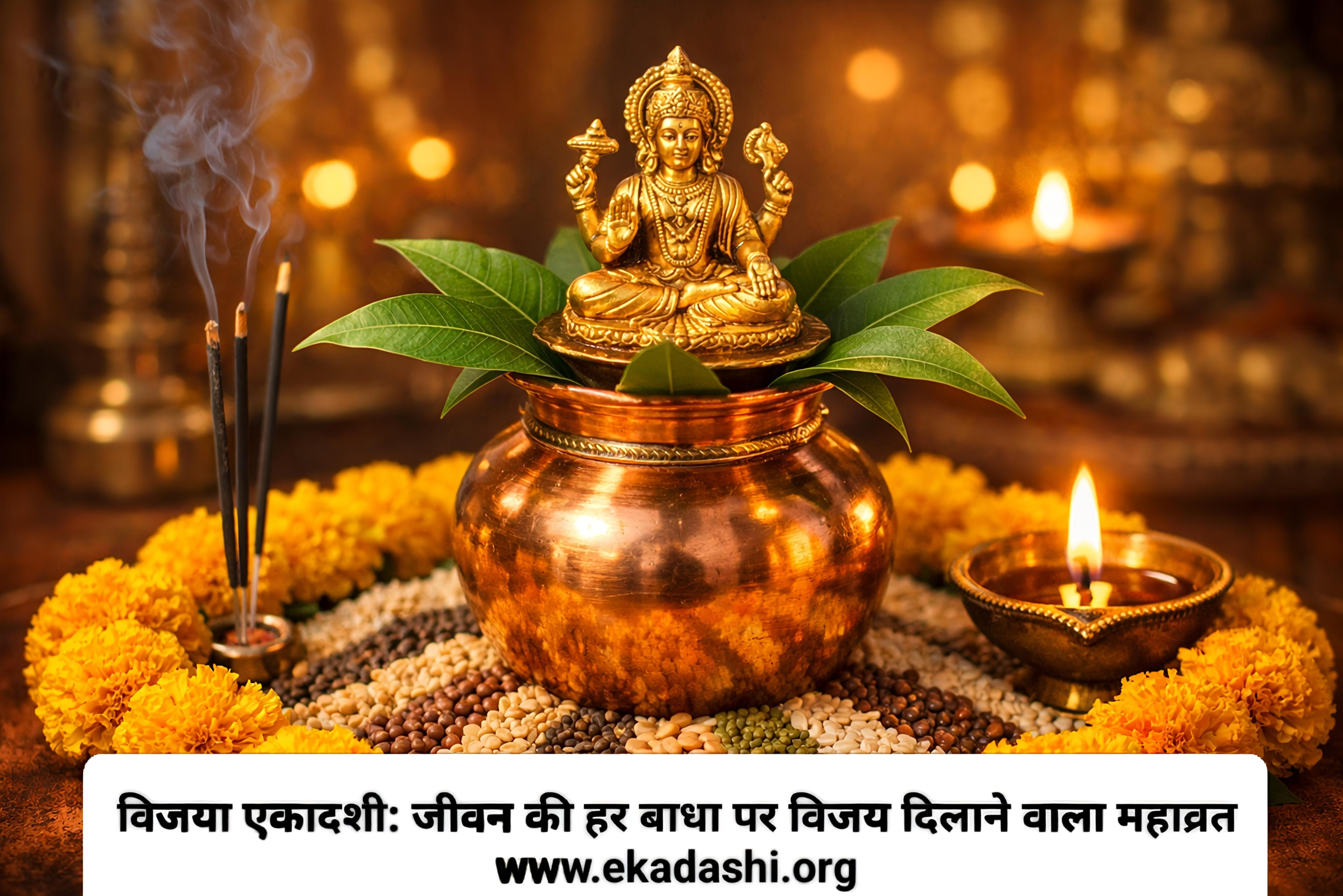 विजया एकादशी: जीवन की हर बाधा पर विजय दिलाने वाला महाव्रत | महत्व, कथा और विधि Vijaya Ekadashi Vrat Puja Vidhi and Kalash Sthapana