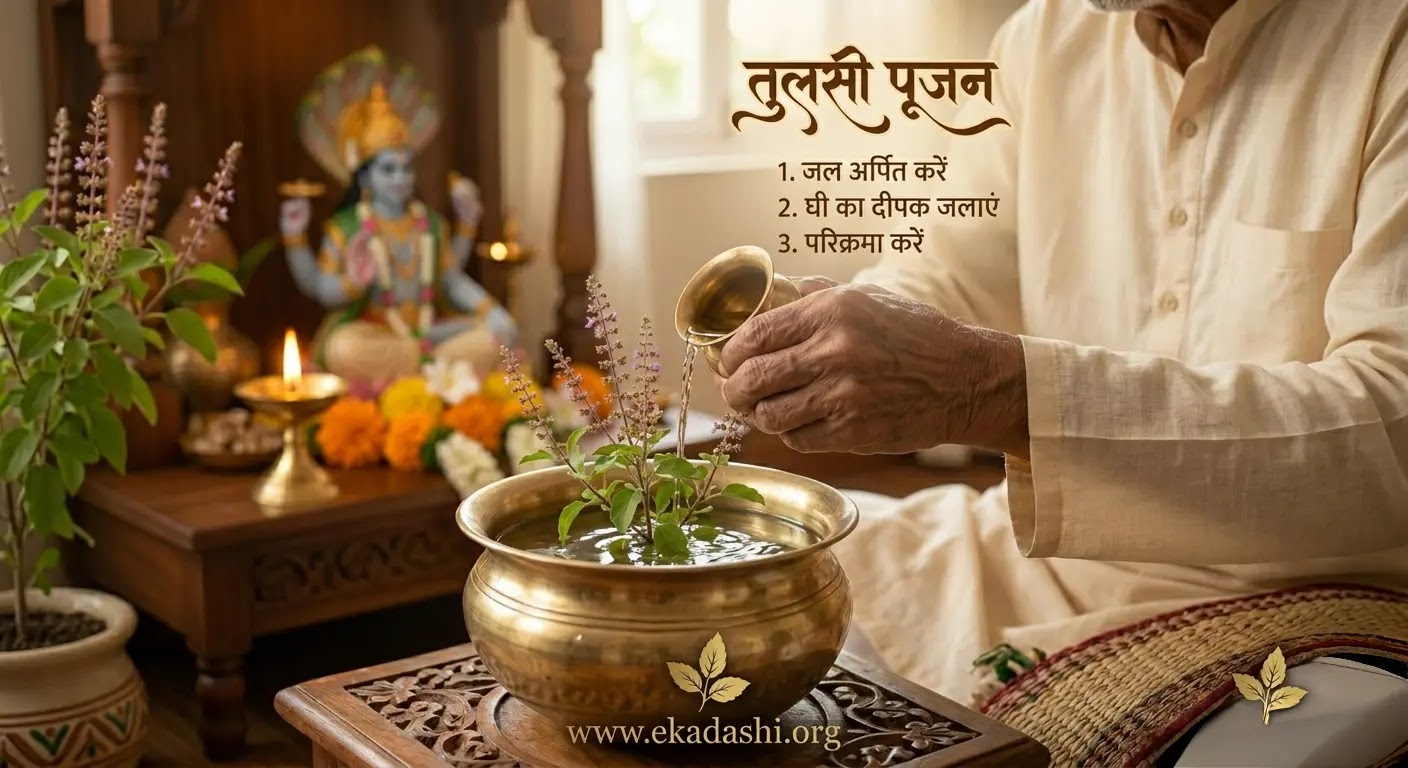 प्रतिदिन तुलसी पूजा करने के नियम घर पर तुलसी पूजन की सही विधि और नियम