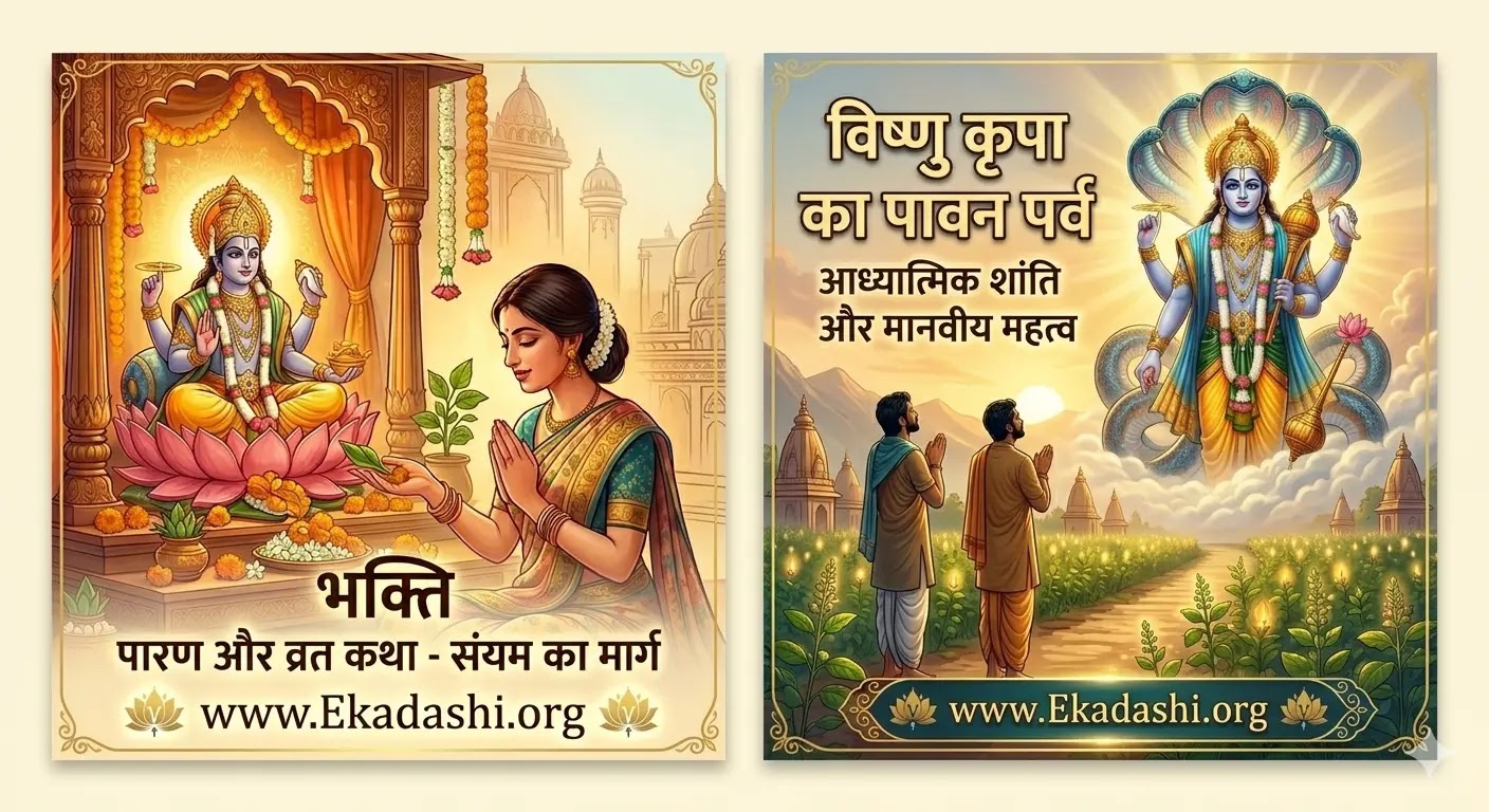 परमा एकादशी साधना और विधि - व्रत के नियम, क्या खाएं क्या न खाएं, व्रत कथा और पारण विधि Infographic